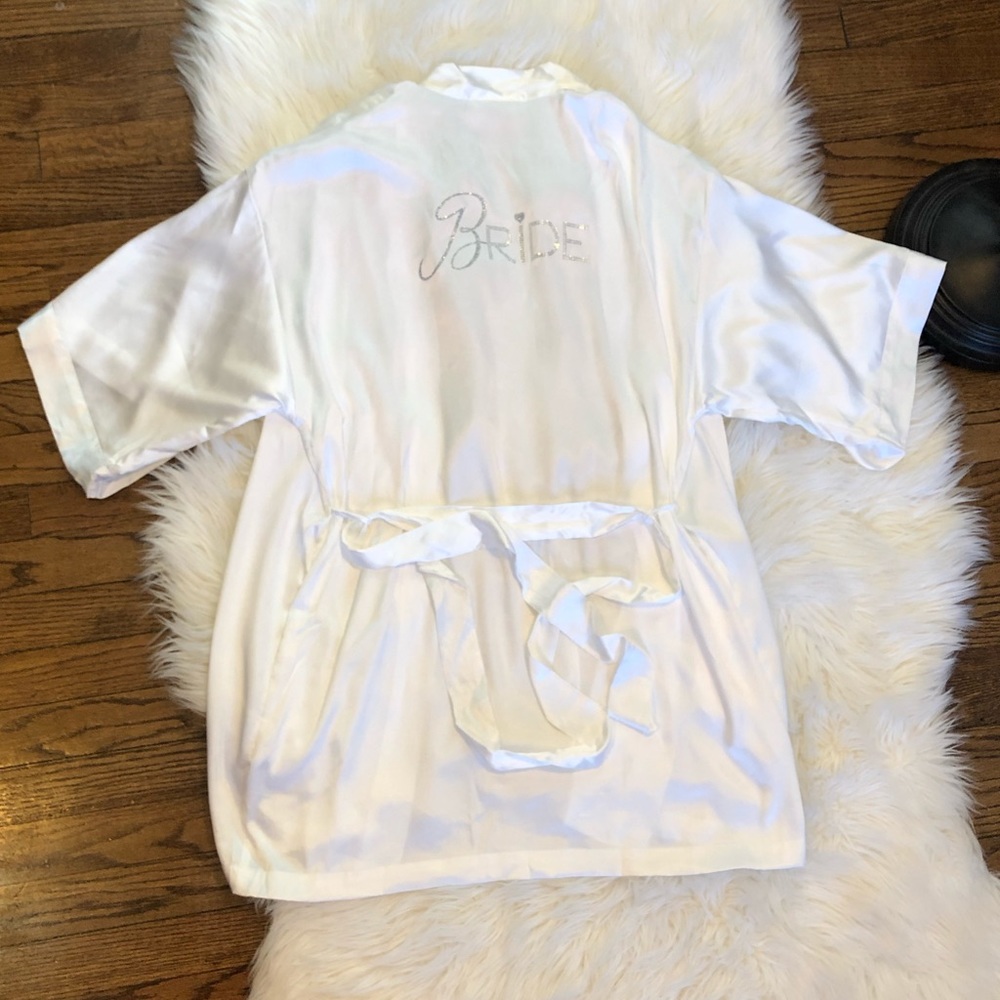 Victoria secrets new bride robe OS white bling